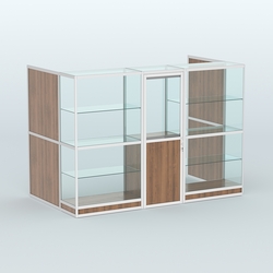 Павильон из профиля пристенный №1г (4,05 кв. м), Орех