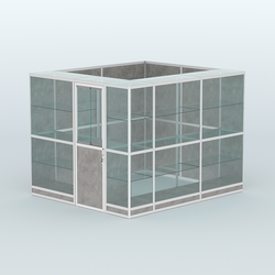 Павильон из профиля угловой №4г (5,5 кв.м), Бетон Чикаго светло-серый F186 ST9