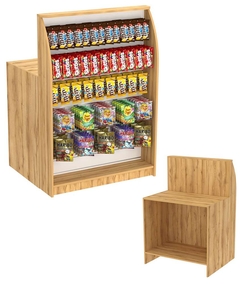 Высокий торговый кассовый прилавок под вывеску товаров импульсных покупок Импульс №2-2-900, Дуб Золотистый