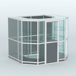 Павильон из профиля пристенный №7г (4,32 кв. м), Темно-Серый