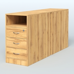 Тумба приставная/опорная двойная, Дуб Золотистый