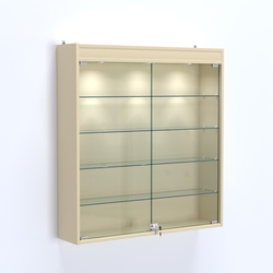 Витрина настенная №204-3А с подсветкой, Крем Вайс