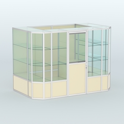 Павильон из профиля пристенный №10б (4,05 кв.м), Крем Вайс