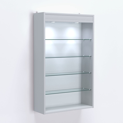 Витрина настенная №202-3Г высокая с верхними светильниками, Серый