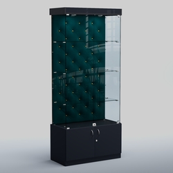 Высокая стеклянная витрина КАПИТОНЕ №1, Антрацит + 12 Az