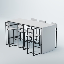 Комплект барный стол "Кофе-брейк" №4 и стулья, Белый