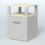 Тумба Динен №2 приставная 1 распашной фасад с надставкой Серый + Крем Вайс