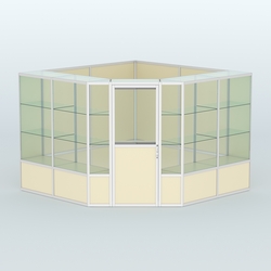 Павильон из профиля угловой №8б (9 кв.м), Крем Вайс