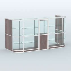 Павильон из профиля пристенный №12г (5,50 кв.м), Ясень Анкор темный