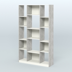 Стеллаж из ДСП серии ЛОФТ №12-1, Метрополитан Грей + Белый