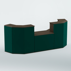 Ресепшен со столом БАРХАТ СЕРЫЙ ПЕРЛАМУТР №3 (ровная поверхность), Дуб Венге  + Велюр Tiffany 10 Dk. Green