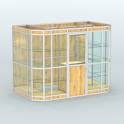 Павильон из профиля пристенный №10в (4,05 кв.м), Дуб Золотистый