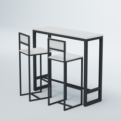 Комплект барный стол "Кофе-брейк" №8 и стулья, Белый