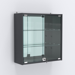 Витрина настенная №201-2А с зеркалом, Антрацит