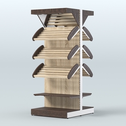 Стеллаж для хлеба островной высокий комбинированный с зеркальным фризом СХОВФ-03, Дуб Венге + Дуб Сонома