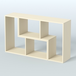 Торговый стеллаж Лофт №1 малый двухмодульный, Крем Вайс