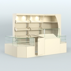 Угловой павильон для небольшого магазина по продаже хлеба и выпечки №2, Крем Вайс