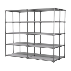 Хромированное вешало ПЛАТФОРМА №4-3 с полками ДСП 16мм, Серый