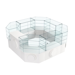 Торговый стеклянный островок с накладками серии КРУГ №2 (7,62 кв.м), Белый