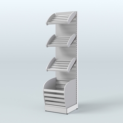 Малый стеллаж для хлеба и выпечки с нижней корзиной Феникс №4К, Серый