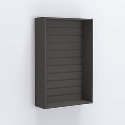 Витрина настенная №202-1В без дверей с эконом панелью, Черный