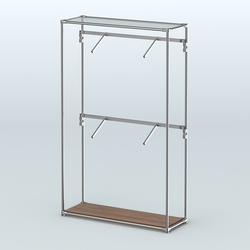 Торговая система ХРОМ без ДСП 1200 мм с поручнями №3, Орех