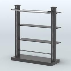 Островная система с перфорацией и тремя полками из ДСП №11, Черный