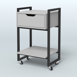 Тумба мобильная с ящиком и полкой Европа, цвет денвер светлый + белый, Серый