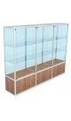 Алюминиевая витрина трехсекционная с прозрачными стенками АЛВ-10