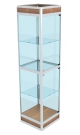Металлическая стеклянная витрина квадратная с верхней подсветкой МСВ-03С