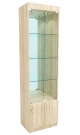 Стеклянная витрина №1-3-600 с каркасом из ДСП (задняя стенка зеркало)