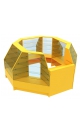 Торговый островок желтого цвета с наклонным фасадом серии СОЛНЕЧНЫЙ СВЕТ АЛ-01 (6, 86 кв.м)