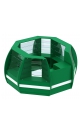 Торговый островок зеленого цвета из стекла и ДСП закругленный серии ИЗУМРУД БР-01 (6, 43 кв.м)
