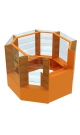 Торговый островок оранжевого цвета со стеклом и каркасом из ДСП серии АПЕЛЬСИН ГР-01 (4, 66 кв.м)