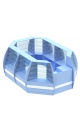 Торговый островок голубого цвета с полукруглым фасадом серии ГОЛУБОЙ ГОРИЗОНТ БР-02 (8, 71 кв.м)