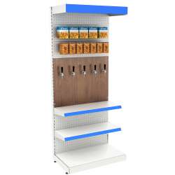 Специализированные металлические стеллажи под врезные краны для магазина разливного пива и рыбы серии BEER&FISH