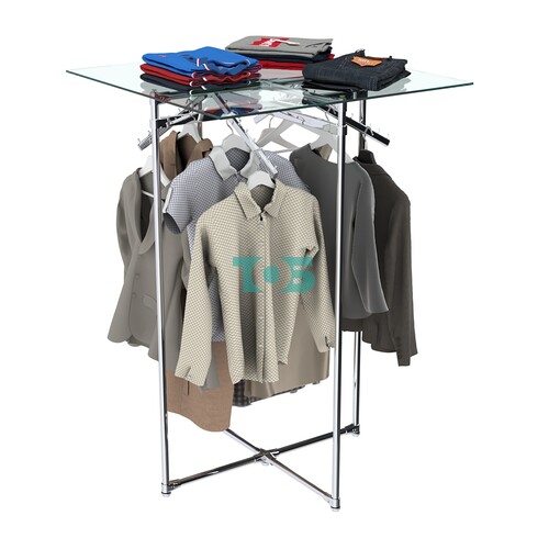 Хромированное вешало КВАДРАТ №1-1 (верхняя платформа - стекло 8мм)