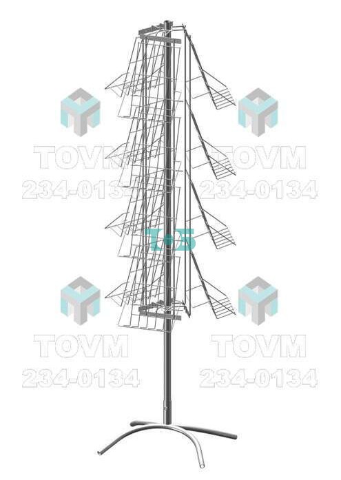 Б.ВР.01 Буклетница вращающаяся трехгранная 12 полок А4