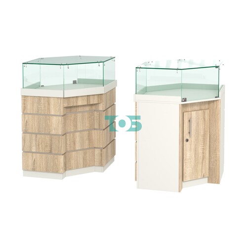 Торговый прилавок угловой внешний с утопленным фасадом №УФ-5