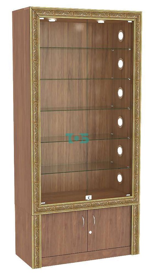 Витрина с декором и стеклянными дверками №ВБА-31С