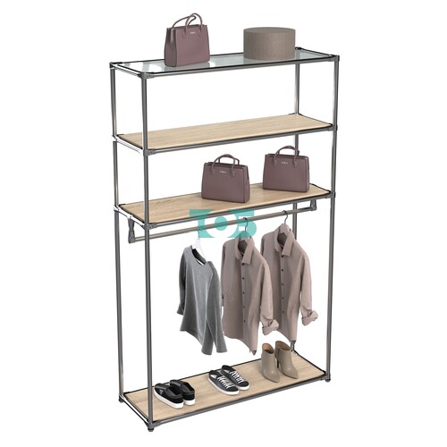 Хромированное вешало БАШНЯ №6-3 с полками ДСП 16мм