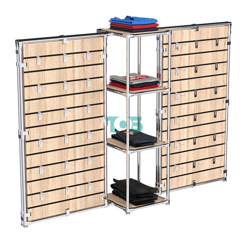 Хромированное вешало ЩИТ №2-3 с полками ДСП 16мм