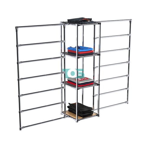 Хромированное вешало ГОРИЗОНТ №2-2 с тонированными полками стекло 8мм