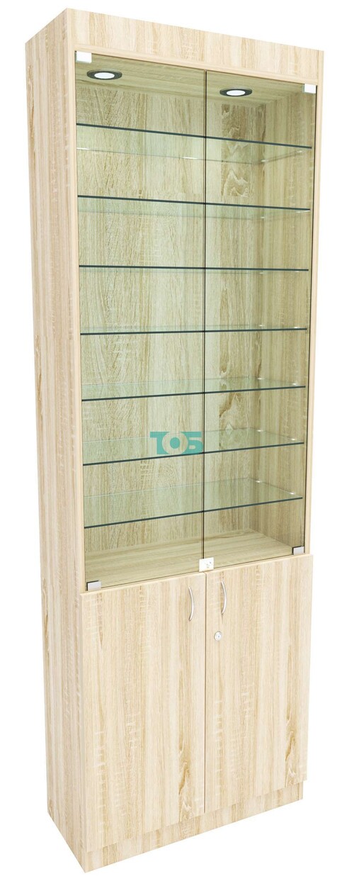 Стеклянная витрина №6-1 с каркасом из ДСП (задняя стенка - ДВП)