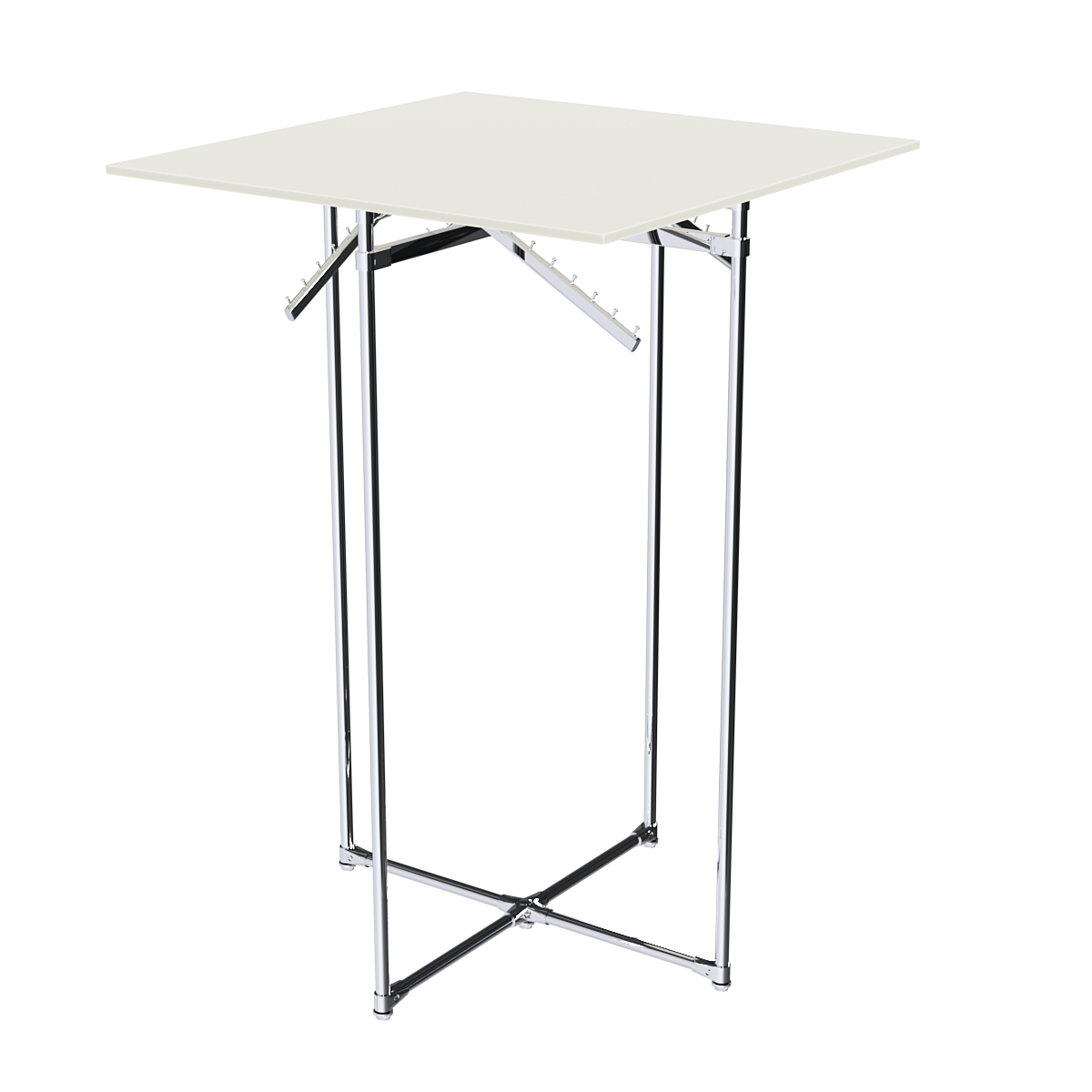 Хромированное вешало КВАДРАТ №1-3 (верхняя платформа - ДСП 16мм) Белый