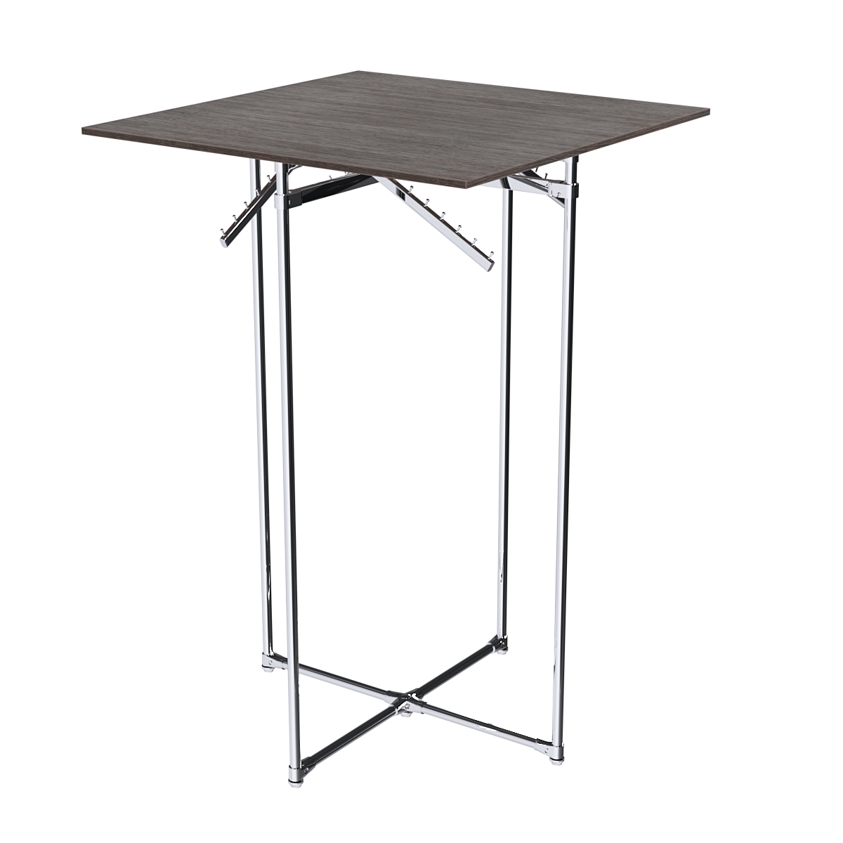 Хромированное вешало КВАДРАТ №1-3 (верхняя платформа - ДСП 16мм) Дуб Венге