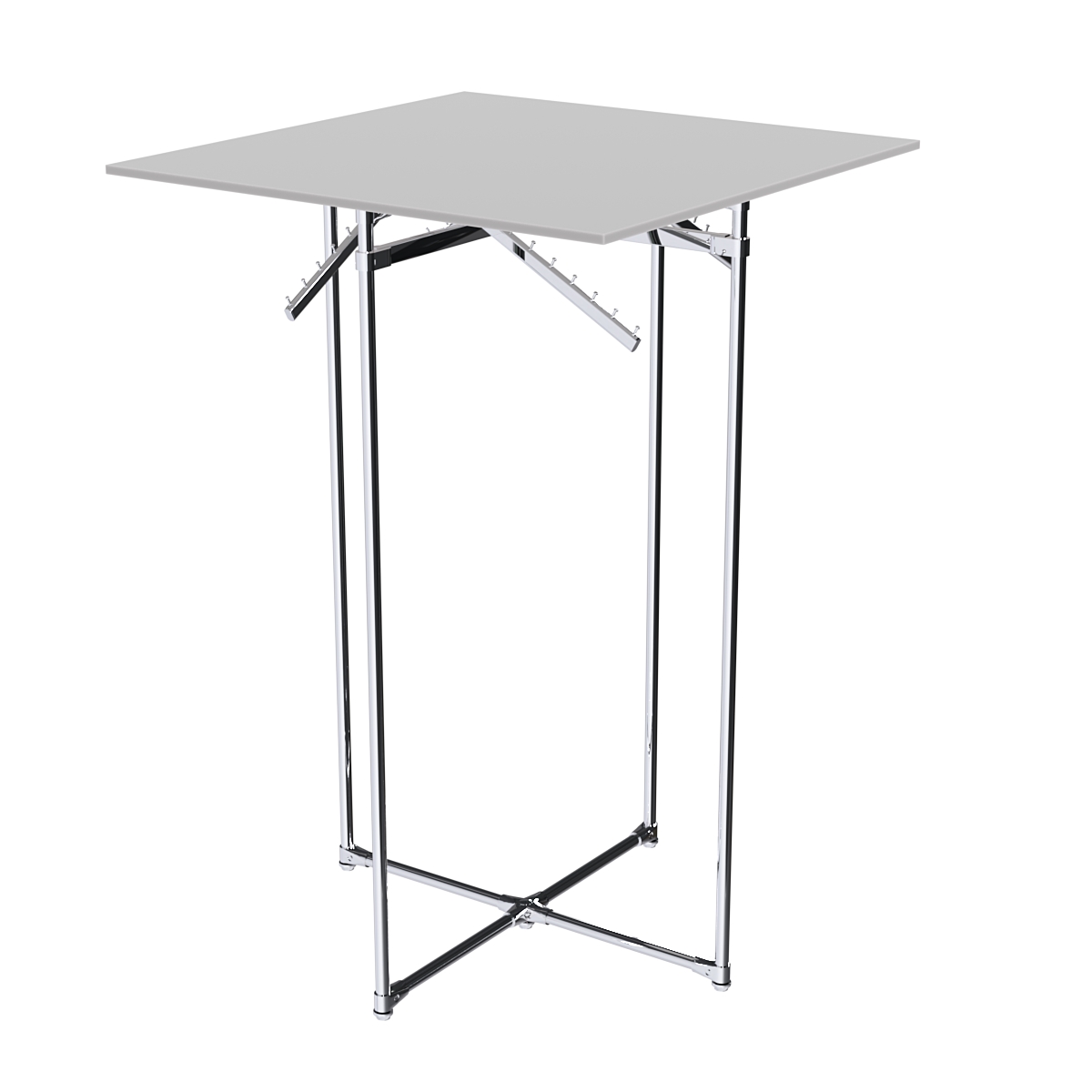 Хромированное вешало КВАДРАТ №1-3 (верхняя платформа - ДСП 16мм) Серый