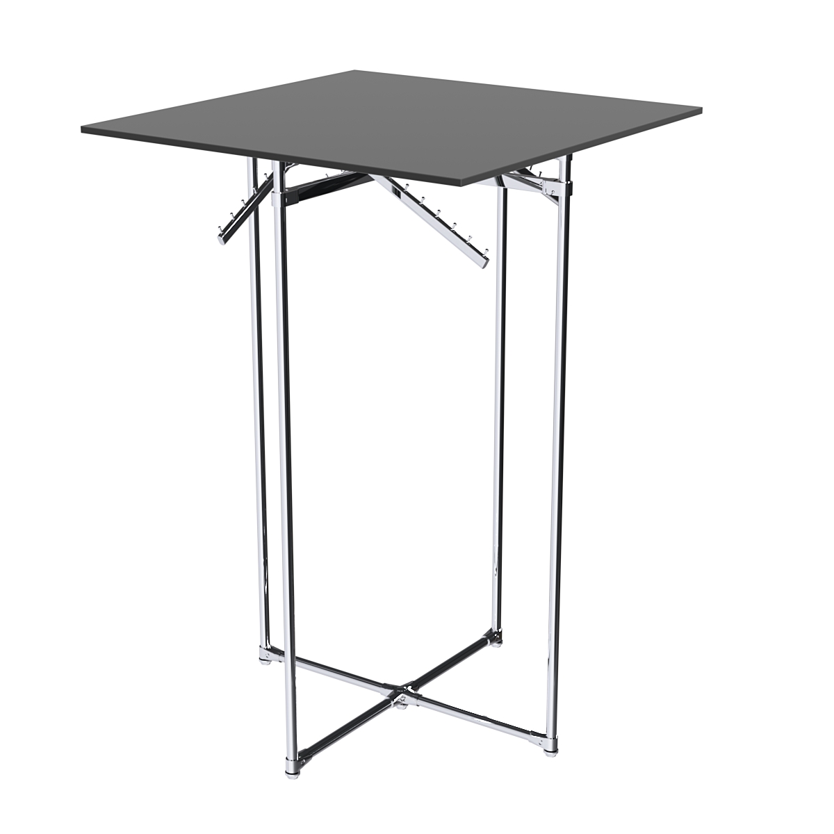 Хромированное вешало КВАДРАТ №1-3 (верхняя платформа - ДСП 16мм) Черный