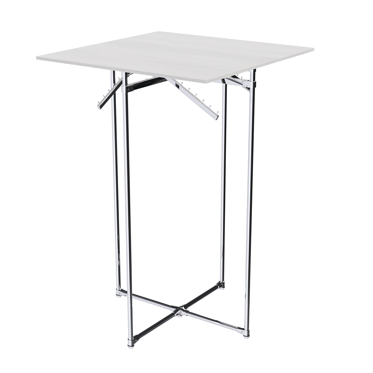 Хромированное вешало КВАДРАТ №1-3 (верхняя платформа - ДСП 16мм) Ясень Анкор светлый