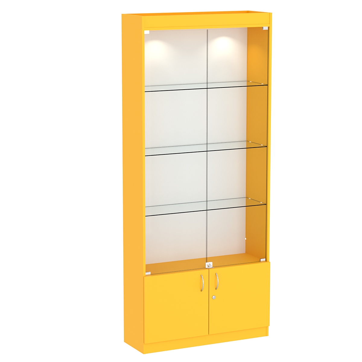 Стеклянная витрина серии Эконом № 300-1 (задняя стенка ДВП) Солнечный Свет 0134 BS